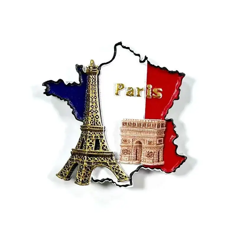 France Paris 3D Resin Refrigerator Magnets- Eiffel Tower Arc de Triomphe Decoración Hogar Cute Home