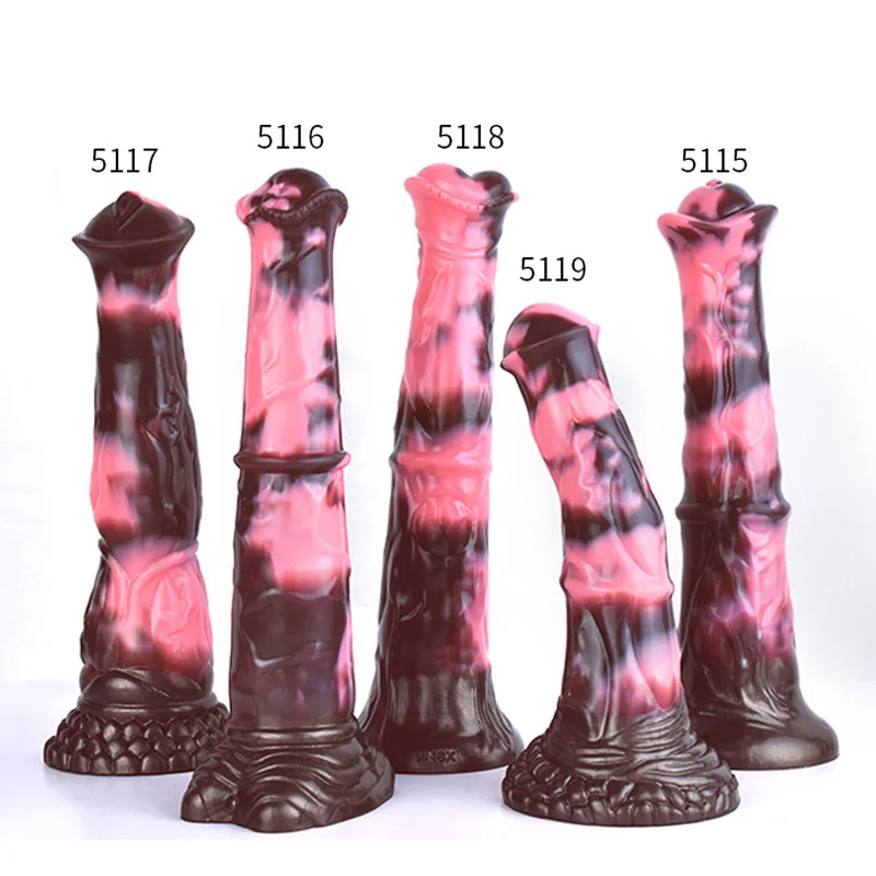 YOCY Pink Realstic Stallion Dildo No Testicles Long Horse Penis With Suction Cup Aniamal Fetish Sex Toy For Women Men Adult Shop