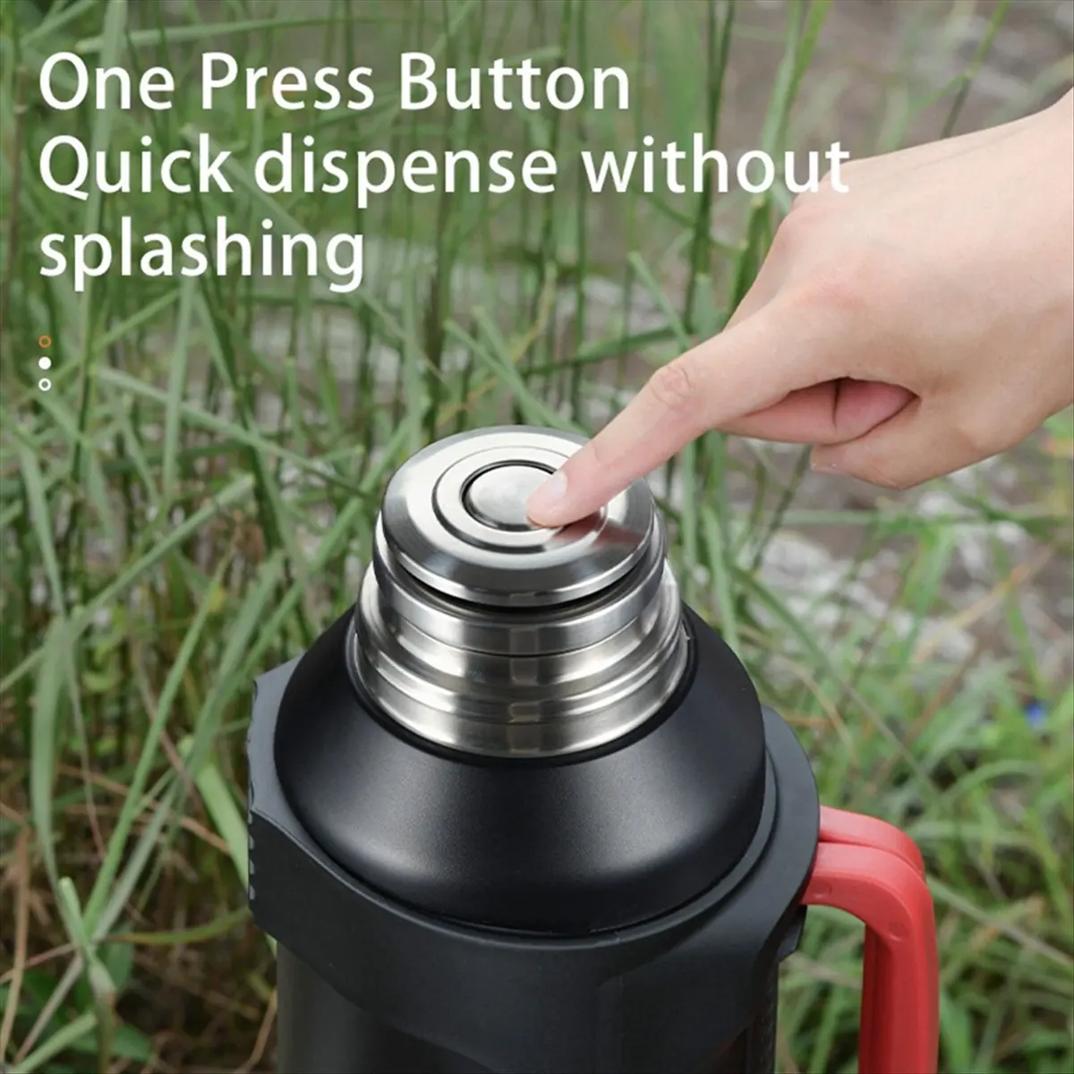 

2026 + Stainless Steel Insulated Jug with Tea Filter,Large Capacity Portable Water Bottle for Camping and Hiking,1200ml