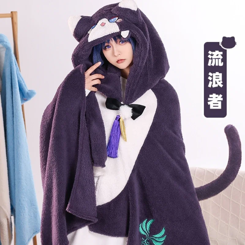 Anime figure game Genshin impact plush toys kazuha kaedehara flannel blanket plushie Pajamas Soft sofa blanket birthday gift