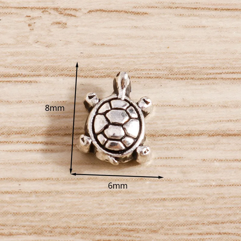 New 20pcs Two Size Tortoise Turtle Alloy Bead Spacer Bead Loose Beads Charms For Diy Beaded Bracelets Jewelry Handmade Making