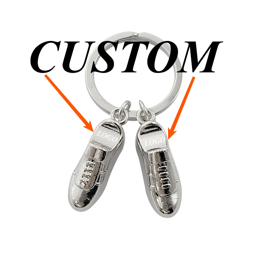 

1 шт., брелок на заказ, персонализированный металлический 3D брелок, кроссовки, индивидуальный брелок для ключей, автомобильные аксессуары, подарок, оптовая продажа