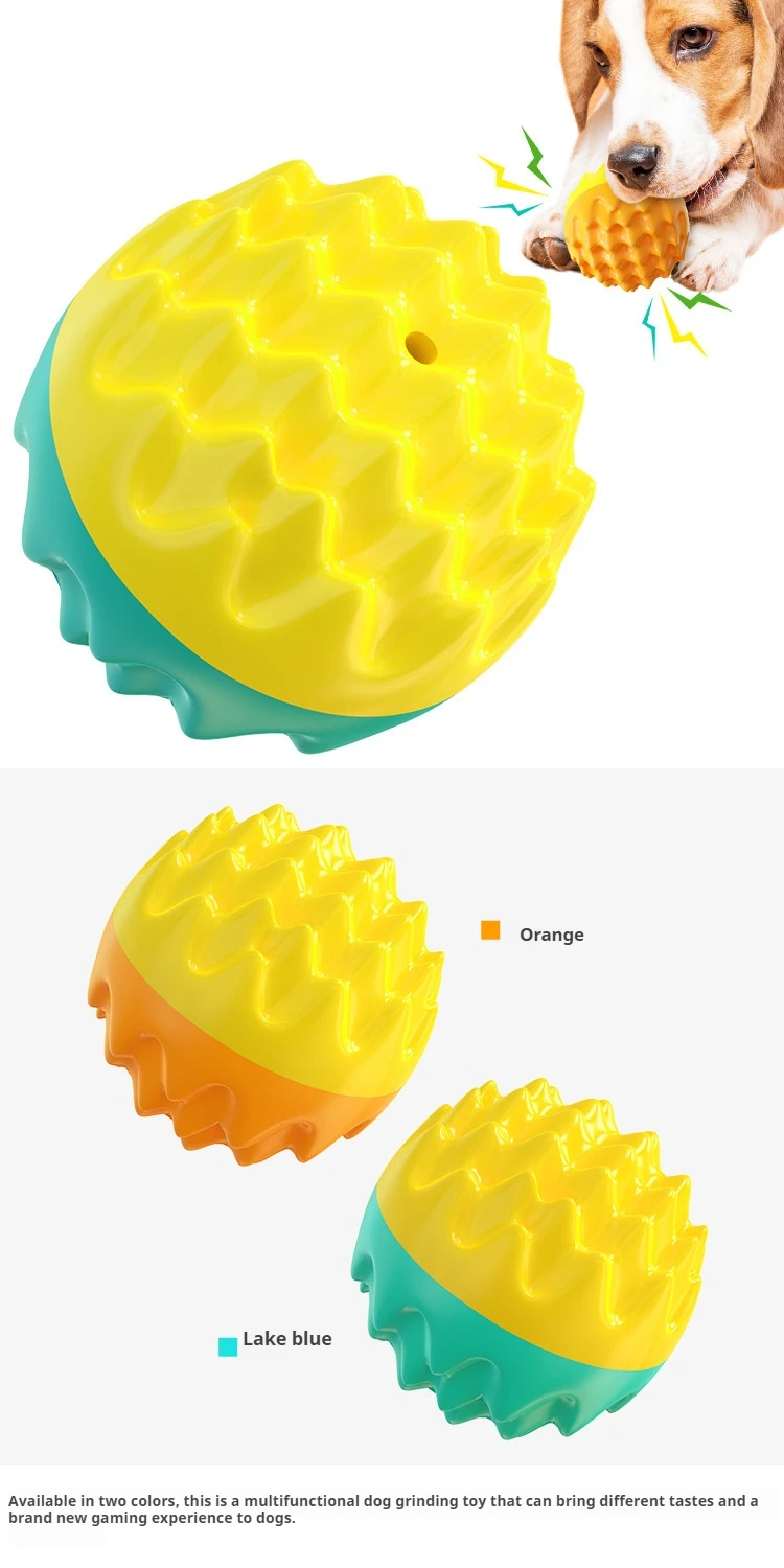 Langlebiger Bissfester Elastischer Quietschball, Eingebauter Sound Zahnreinigungsspielzeug für Hunde und Katzen im Haus – Detail 1