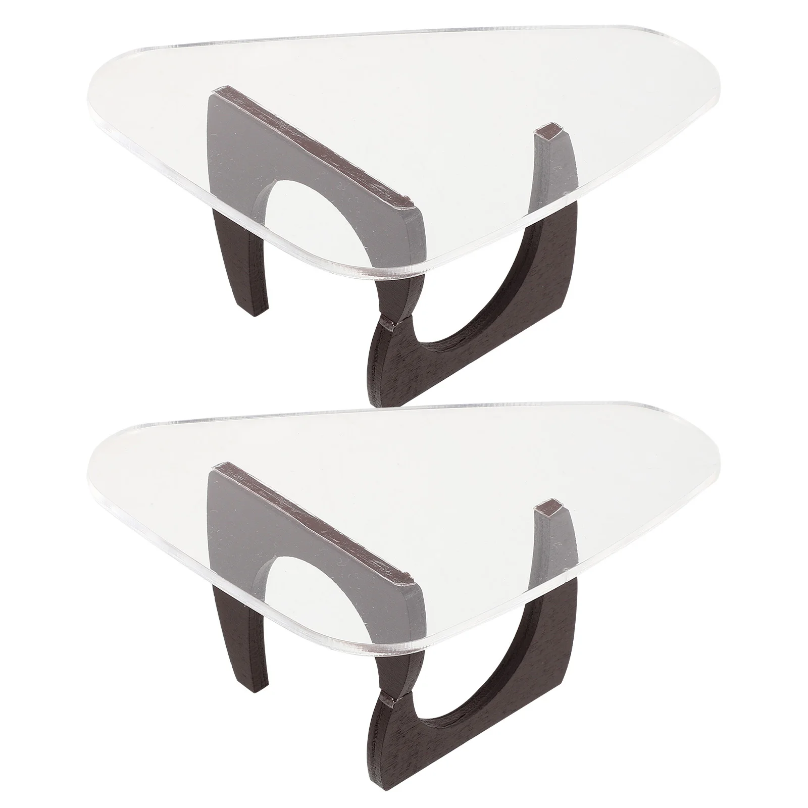 โต๊ะอาหารจิ๋วสำหรับบ้านตุ๊กตา 2 ชิ้น รูปทรงสามเหลี่ยม ประหยัดพื้นที่ สำหรับการเล่นสร้างสรรค์ เฟอร์นิเจอร์จิ๋ว