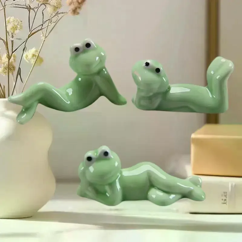 

Funny Frog Ceramic Chopstick Holder Restaurant Quality Kitchen Tool Stand for Spoon/Fork