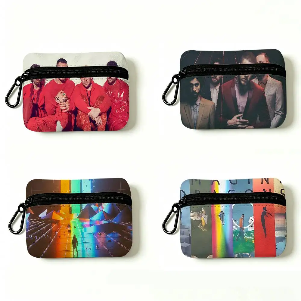 I-Imagine D-Dragons Popular band Waterproof Oxford Cloth Zipper Wallet Portable Hanging Small Coin Purse For Travel