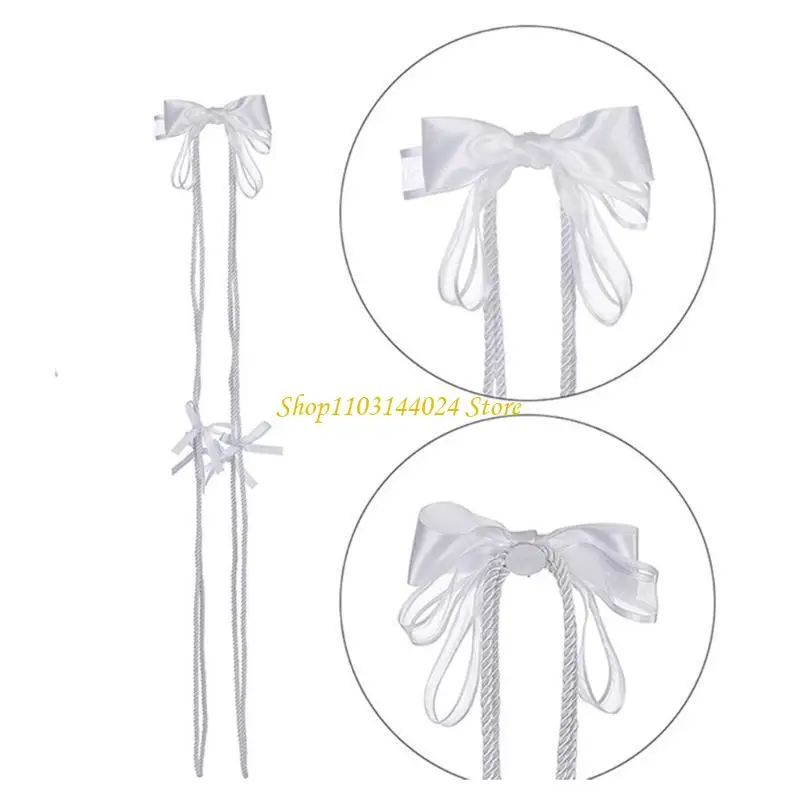 

N5KE Elegant Wedding Ceremony Rope Lazo for Catholic Traditions in White and Silver