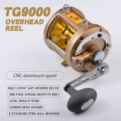 

OEM aluminium spool stainless steel ball bearings trolling sea fishing reel 02E-TG9000 (B05)