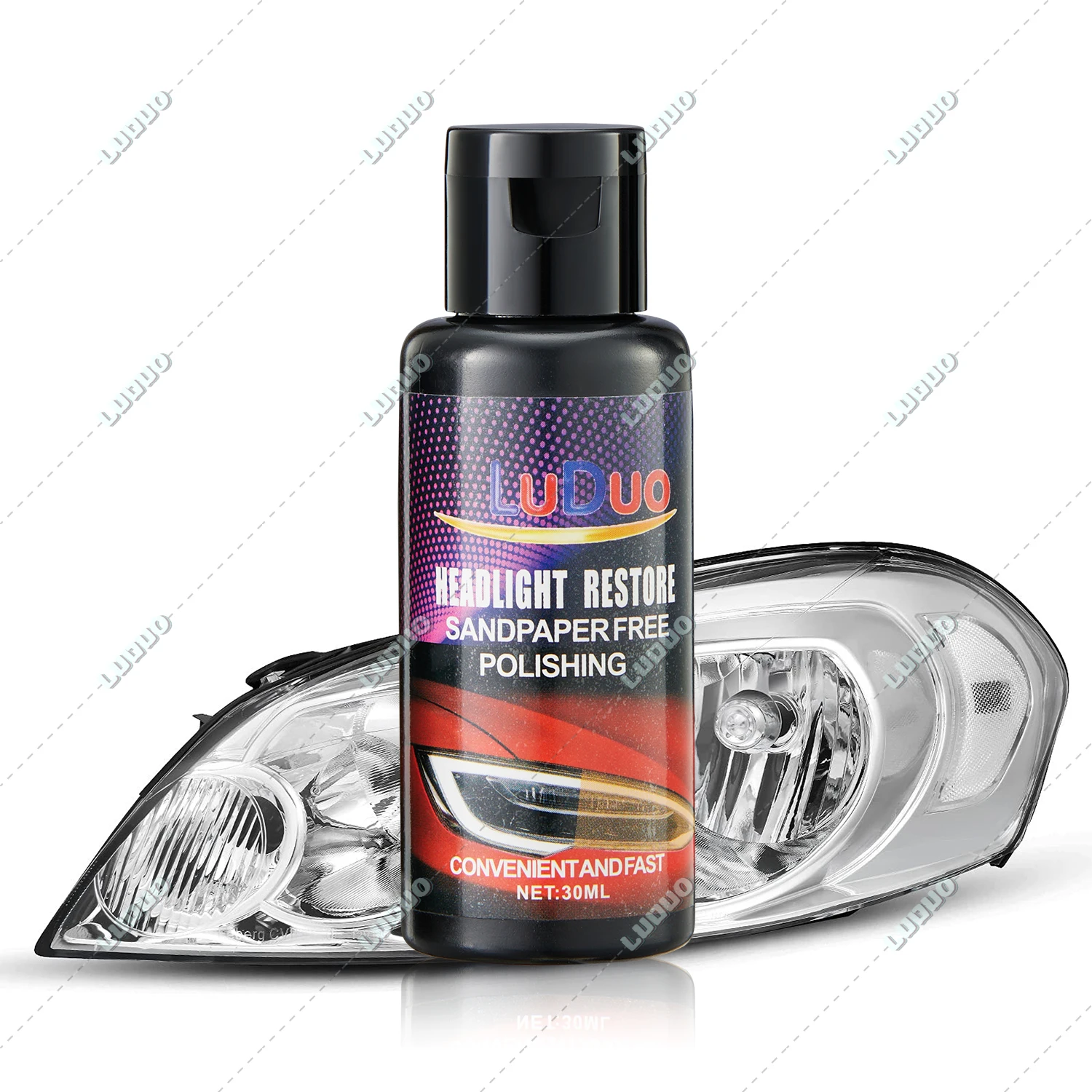 

Headlight Cleaner Protective Paste Kit 30ML Polish Restore Cloudy Discoloured 2 Headlights Restoration No Power Tools Required