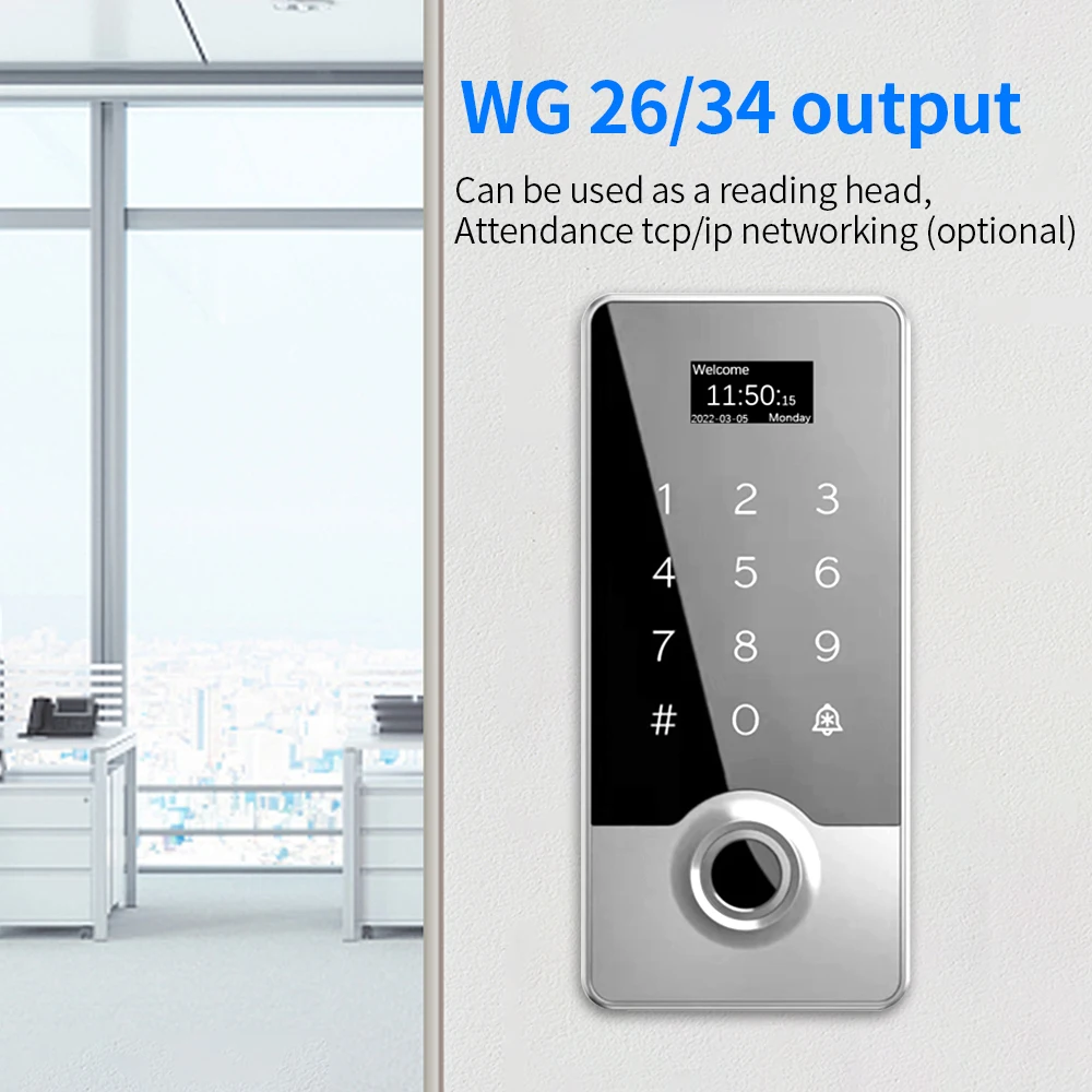 0.8 "bildschirm Wasserdicht 125khz Rfid Card Reader Tür Access Control Kits 3000 Benutzer Outdoor-Fingerprint Access Control