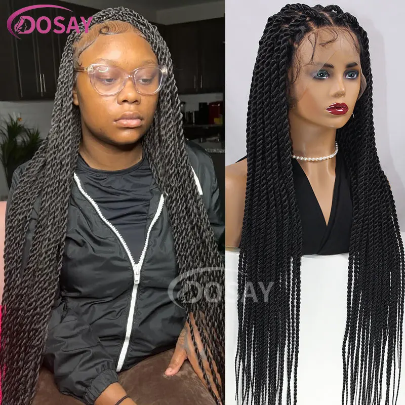 

Senegalese Twist Full Lace Wig Synthetic Knotless Box Knotless Braided Wigs For Women Lace Frontal Wig With Baby Hair Braiding