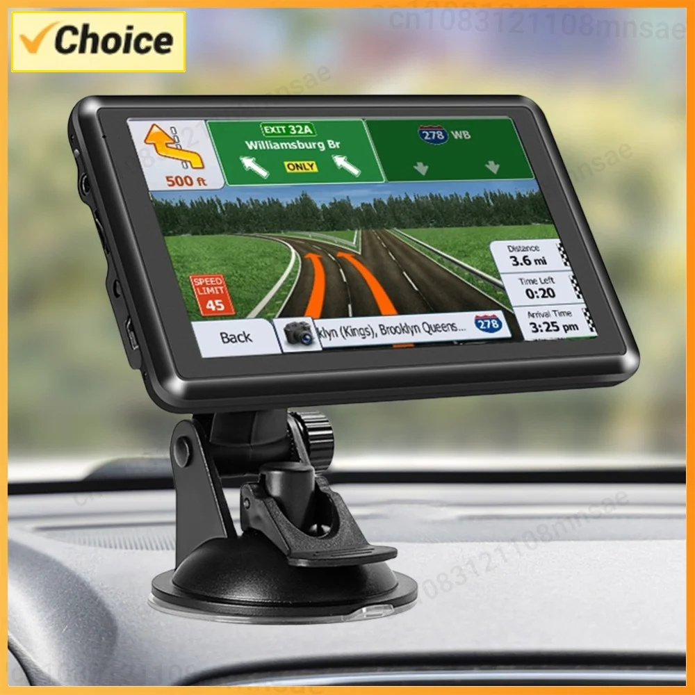 5 Inch Portable Navigator HD Touch Screen Car Monitor FM Transmitter 256MB+8G Mini USB TF EU AU North America Map Speeding Alarm