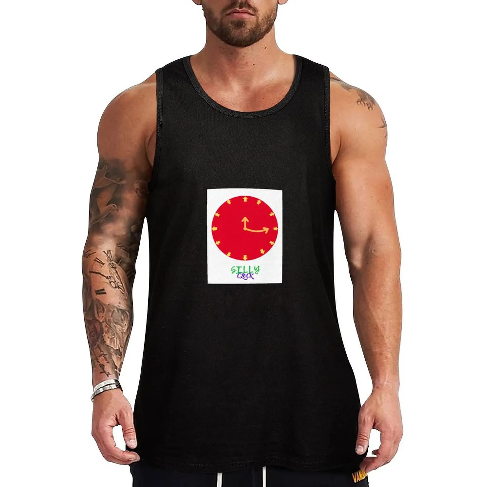 

Silly Clock Two Tank Top sleeveless vest men sleeveless t-shirts for men gym wear men T-shirt for fitness