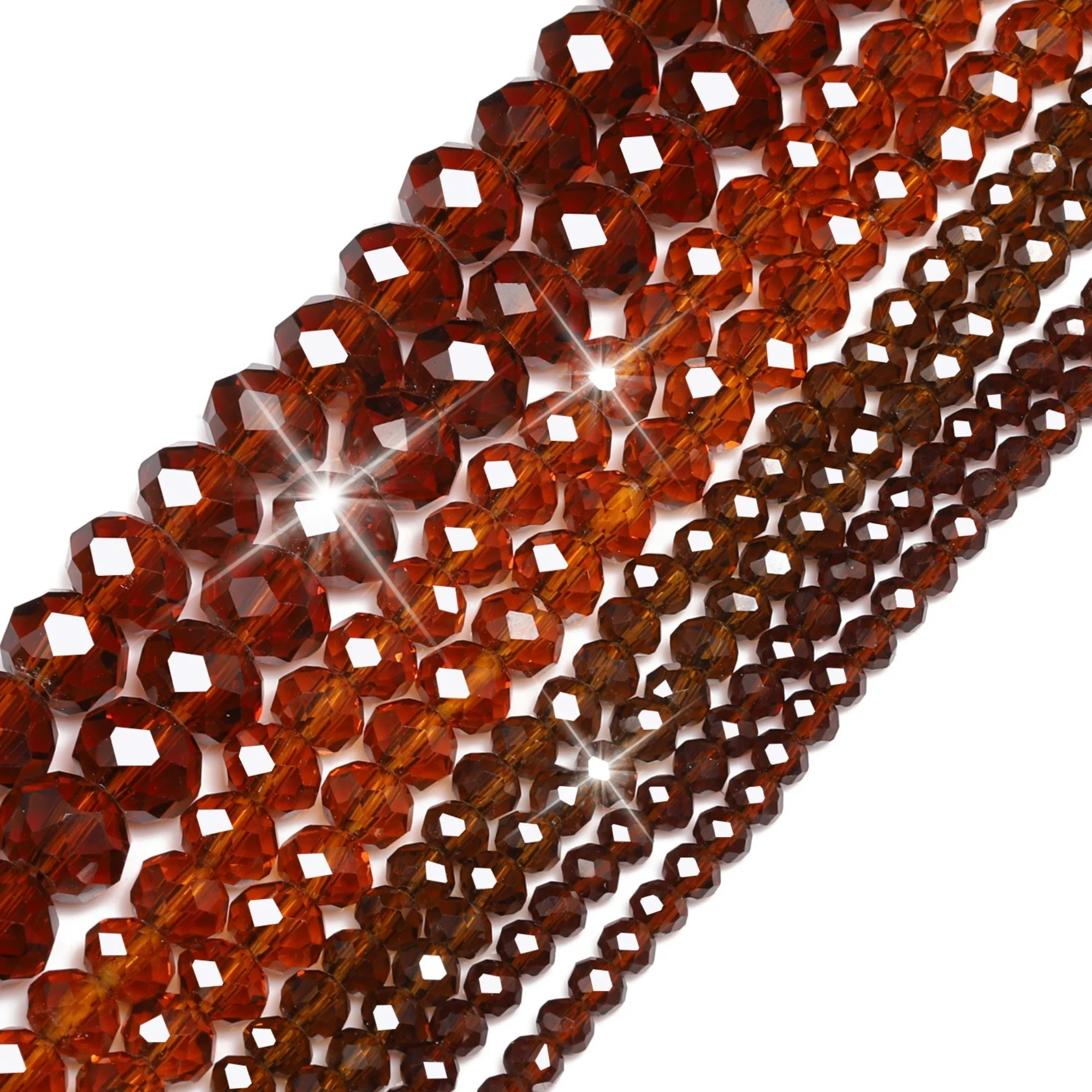 3/4/6/8mm Faceted Brown Austrian Crystal Beads Gorgeous Loose Spacer Beads for Jewelry Making DIY Elegant Bracelets Necklace