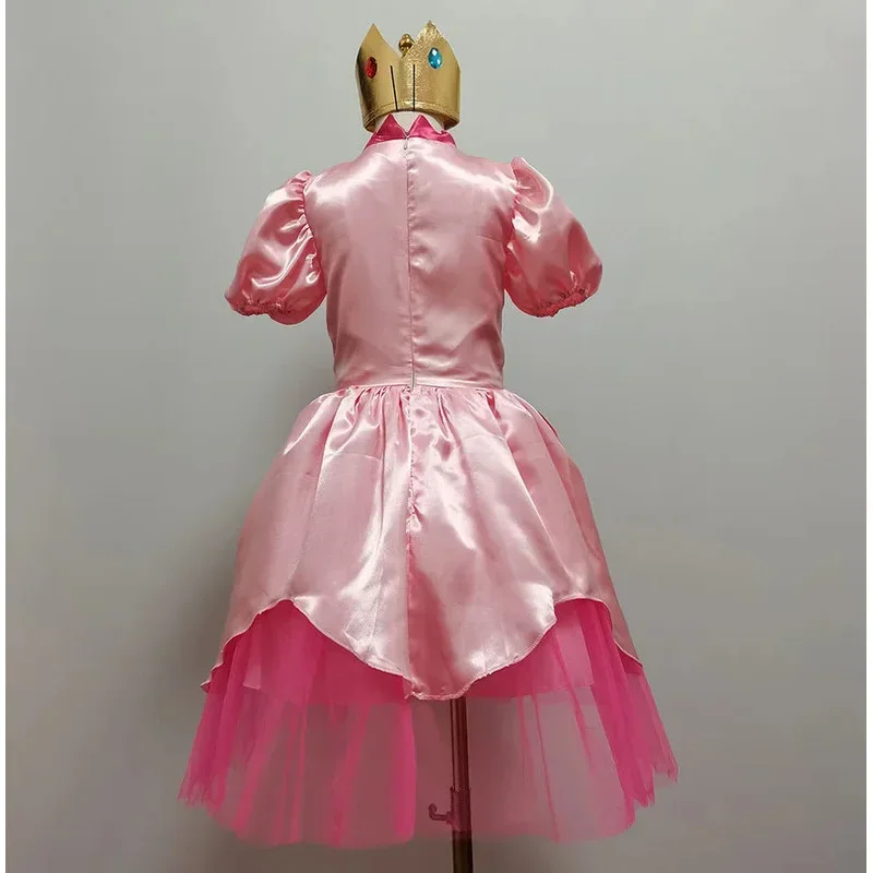 Carnaval Cosplay niñas fiesta Navidad disfraces de superhermano Halloween rosa princesa melocotón vestido con corona MN3
