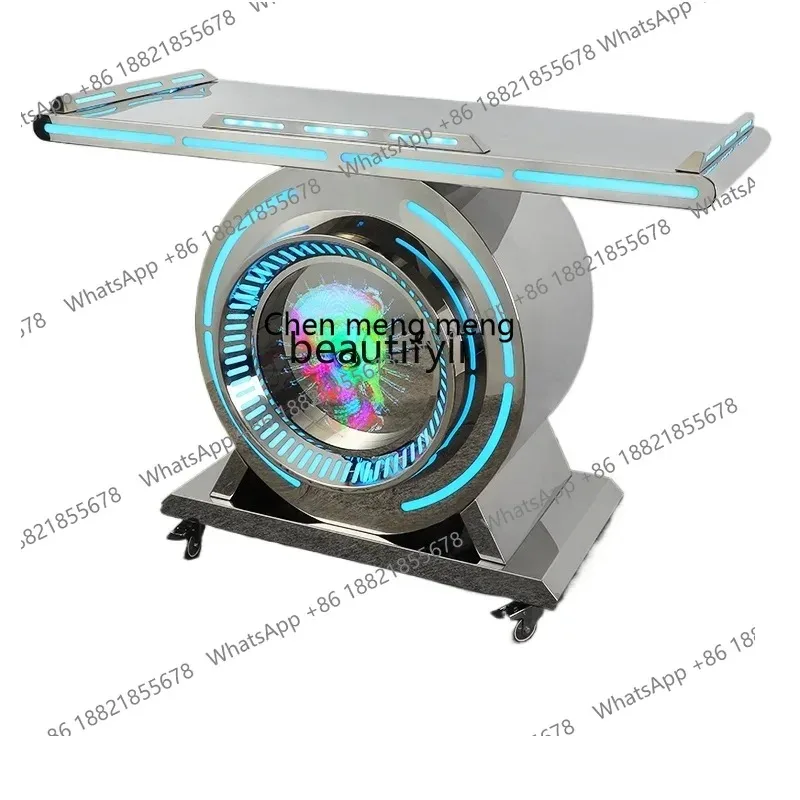 Bar DJ table DJing table Luminous mobile customizable logo nightclub party room box Stainless steel
