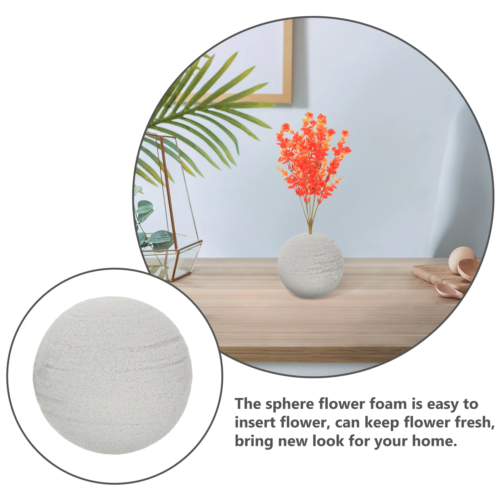 

2 Pcs Wedding Decoration Bouquet Floral Foam Round Sphere Foams for Balls Flower Arrangement Supplies The Flowers