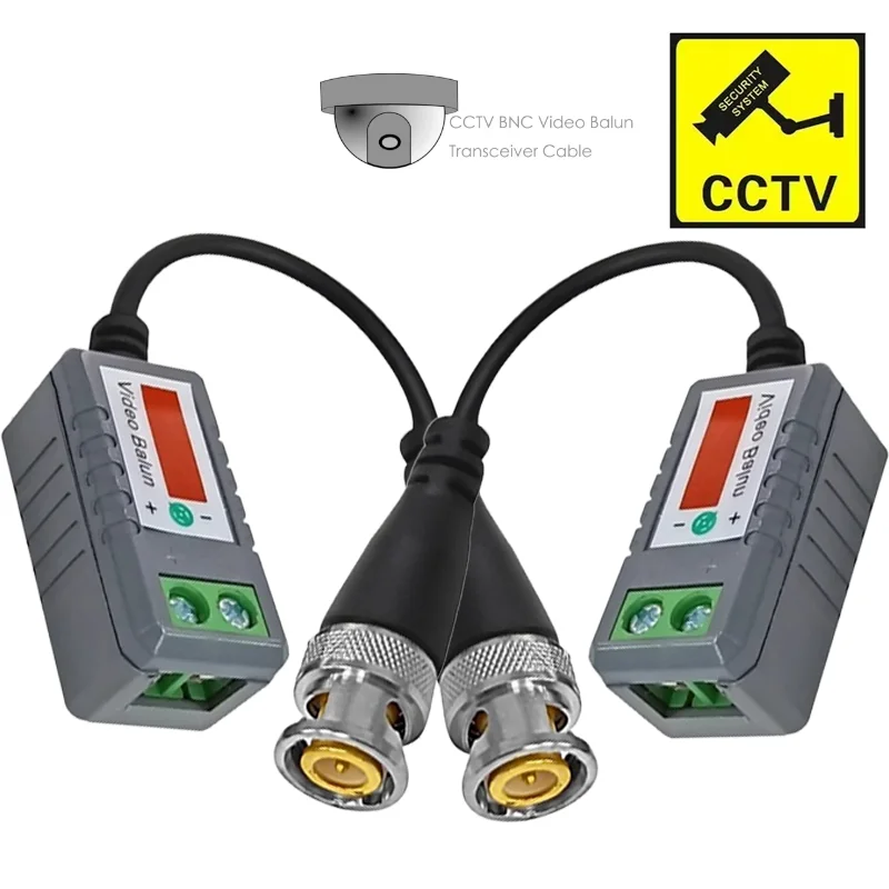 1Pairs ABS Plastic CCTV Video Balun CCTV Accessories Passive Transceivers 2000ft Distance UTP Balun BNC Cable CAT5 Cable