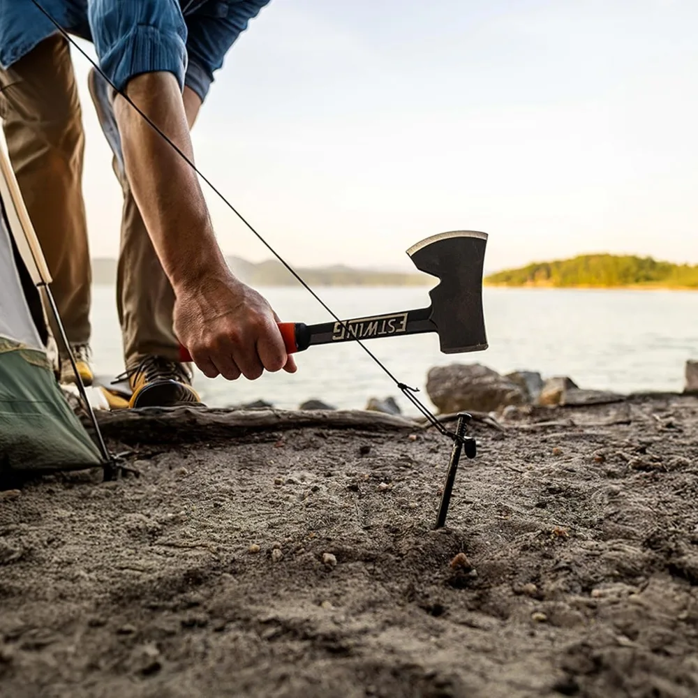 قبعة تخييم مقاس 14 بوصة مع فولاذ مزورة وقبضة تخفيض الصدمات لتقطيع الخشب في الهواء الطلق