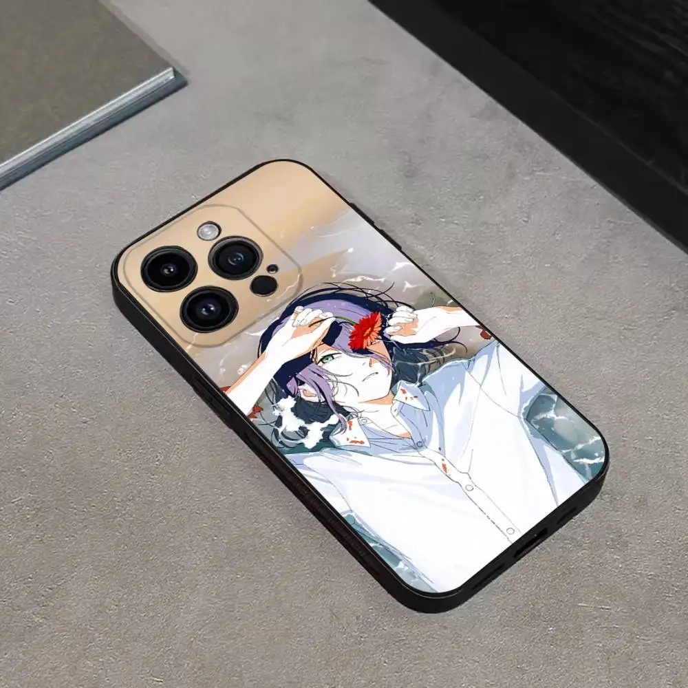 C-Chainsaw Man R-RezeS Phone Case For iPhone 17,16,15,14,13,12,Pro,Max,Plus,E,SE4,Air,Mini Black Soft Cover