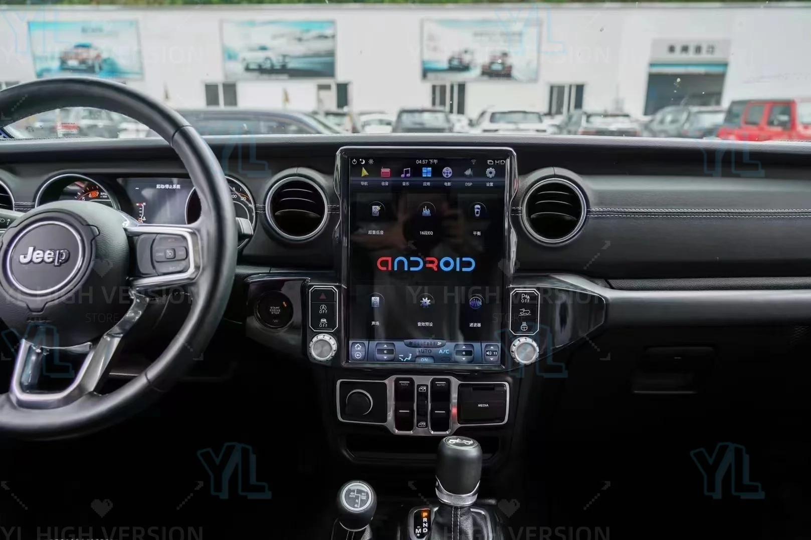 YANFU راديو السيارة Carplay أندرويد 13 لسيارة جيب رانجلر JL Gladiator JT 2018-2023 نظام تحديد المواقع والملاحة مشغل وسائط متعددة رئيس وحدة BT 4G