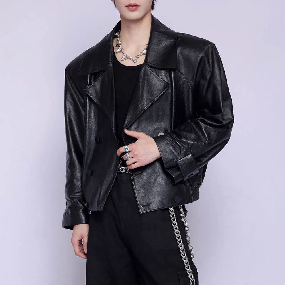 

Autumn And Winter New Men's Short Pu Leather Jacket American Retro Fashion Trend High Street Casual Loose Niche Men's Tops 2025