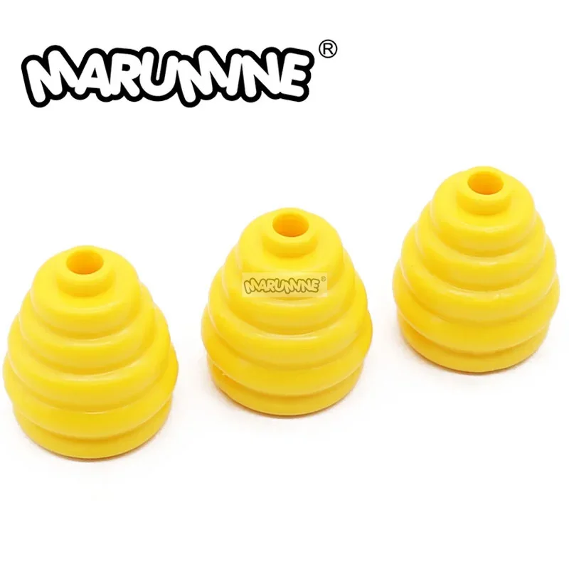 Marumine MOC 100PCS Bricks Parts Cone 2x2x1 with Stacked Rings Beehinve 35574 Building Block Plant Model Constructions Accessory