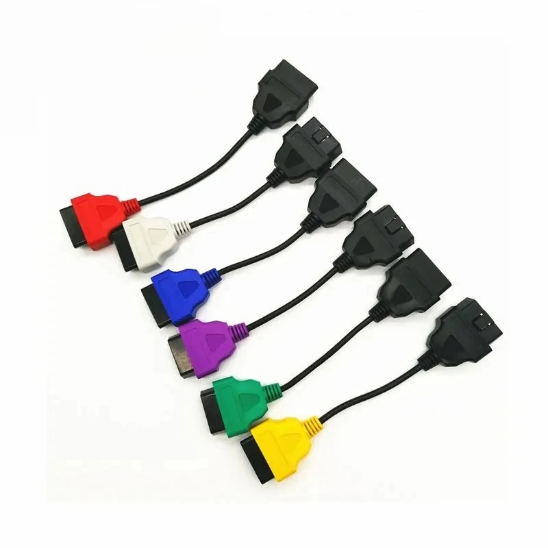 Newest 6 Color Auto OBD2 Connector Diagnostic Adapter Cable for FiatECUScan and Multiecuscan for Fiat Alfa Romeo and for Lancia