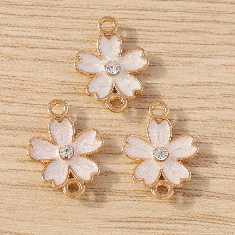 10 stücke 14x18mm niedlichen Emaille Blume Charms Anschlüsse für Schmuck Herstellung Armbänder Halskette Ohrringe DIY handgemachte Handwerk Zubehör – Detail 30