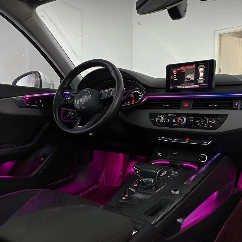 32 لون الضوء المحيط الزخرفية LED إضاءة الغلاف الجوي لـ A4 S4 B9 2017-2024 أضواء لوحة القيادة المحيطة