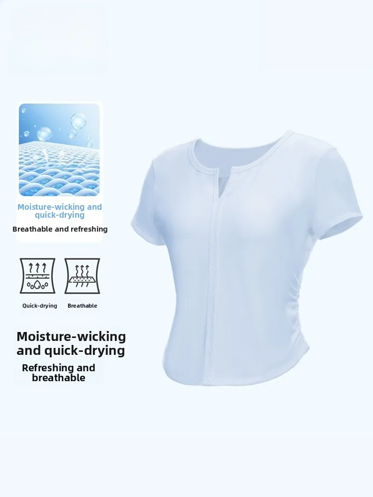 

Camel Women's Yoga T-irt Qui Dry Breathable Fitn Casual Tight Training Sport ort Sve Top for Spring Summer