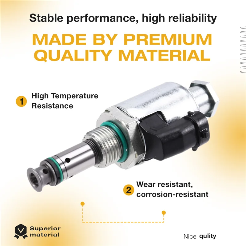 วาล์วโซลินอยด์ปั๊มไฮดรอลิกสำหรับรถขุด 24V 122-5053 1225053 สำหรับรถแคตเตอร์พิลลาร์ E325C E325CL M325 E322C E322CL 3126 3126B