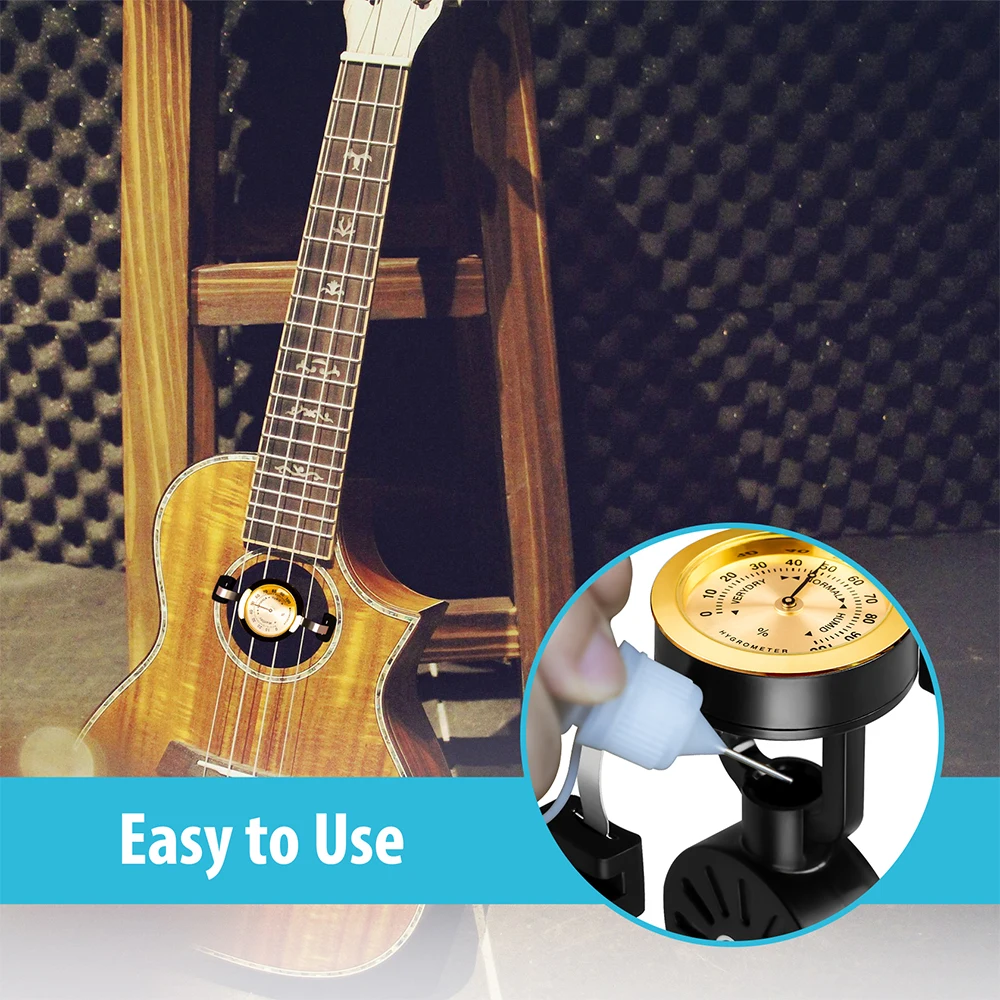 JOYO Guitto Series GHD-02 مرطب القيثارة مع مشبك زنبركي حماية من السيليكون مقياس رطوبة عالي الدقة كشف في الوقت الحقيقي