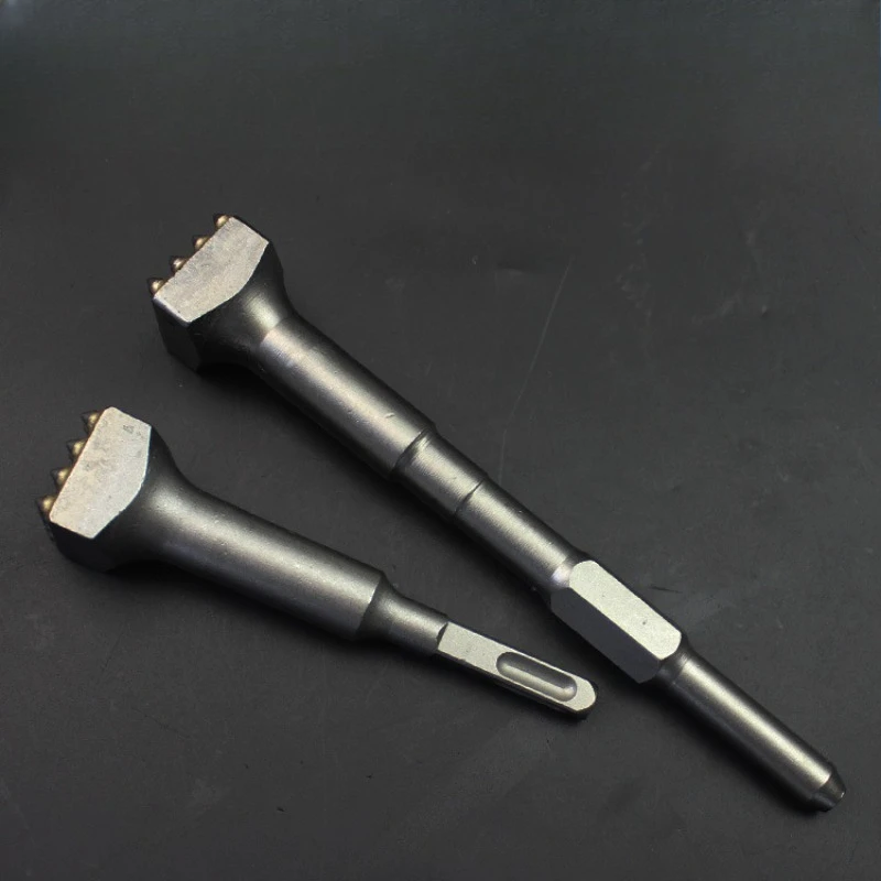 Shank Bush Hammer Bit for Electric Hammer, Concrete Wall Scabbling Chisel for Cement Roughening