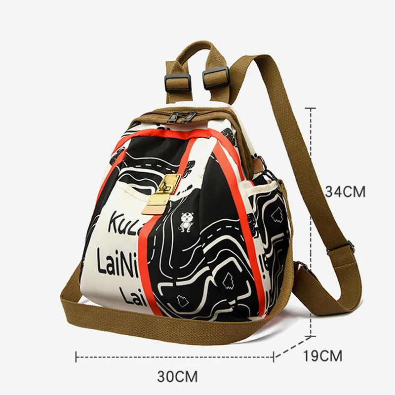 Fashion Printing Multifunction Backpack Women Oxford Shoulder Bags School Bags for Teenage Girls Light Ladies Travel Backpack