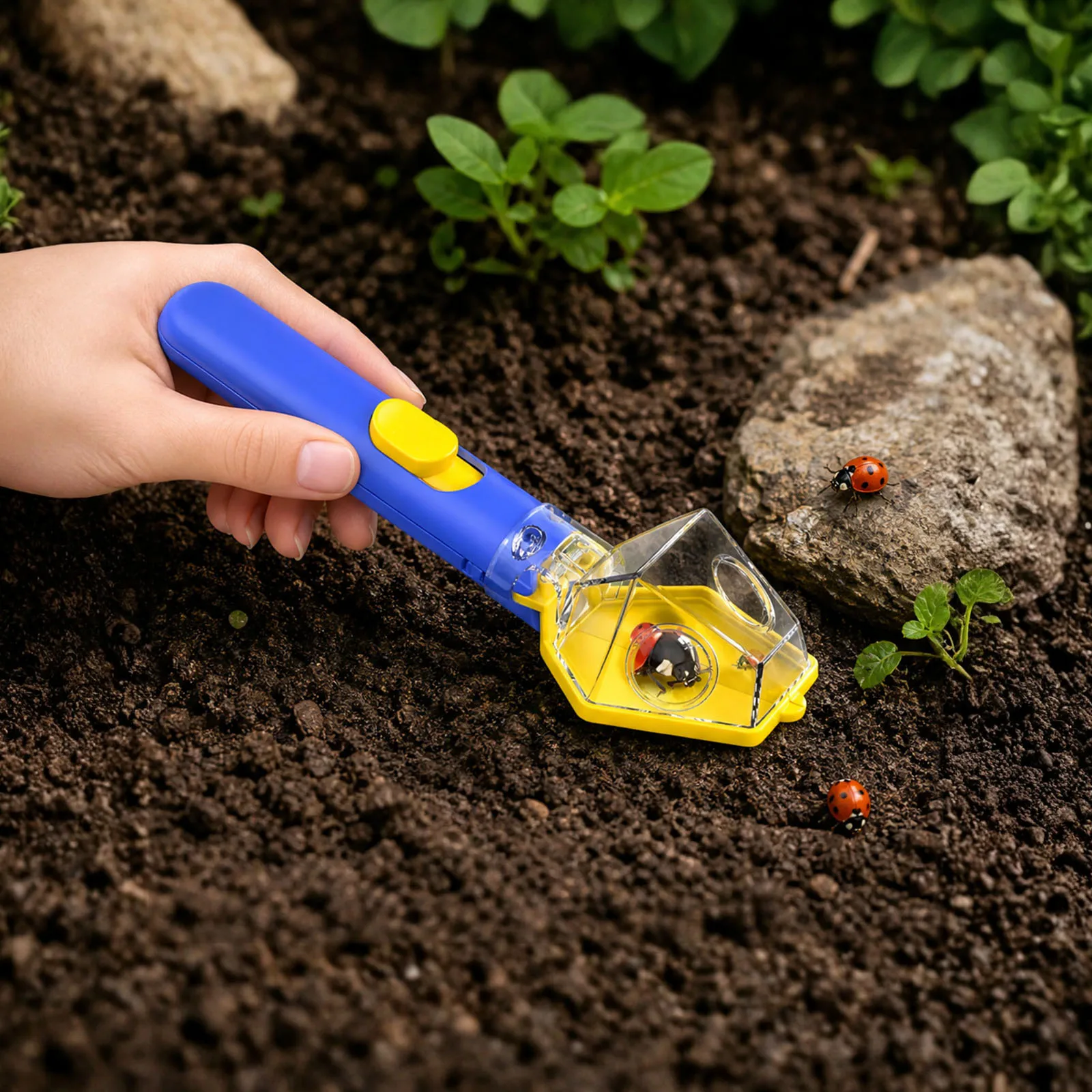 Portable Insect Catcher with 6X Magnifier Glass Kids Handheld Bug Catcher Transparent Spiders Observer Box for Science Learning