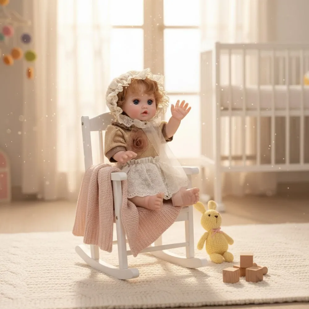 클로버레이 18인치 오리지널 카와이 리얼리틱 리본 베이비 돌 슈퍼 큐트 소프트 비닐 인형 고품질 수제 장난감 어린이 크리스마스 선물