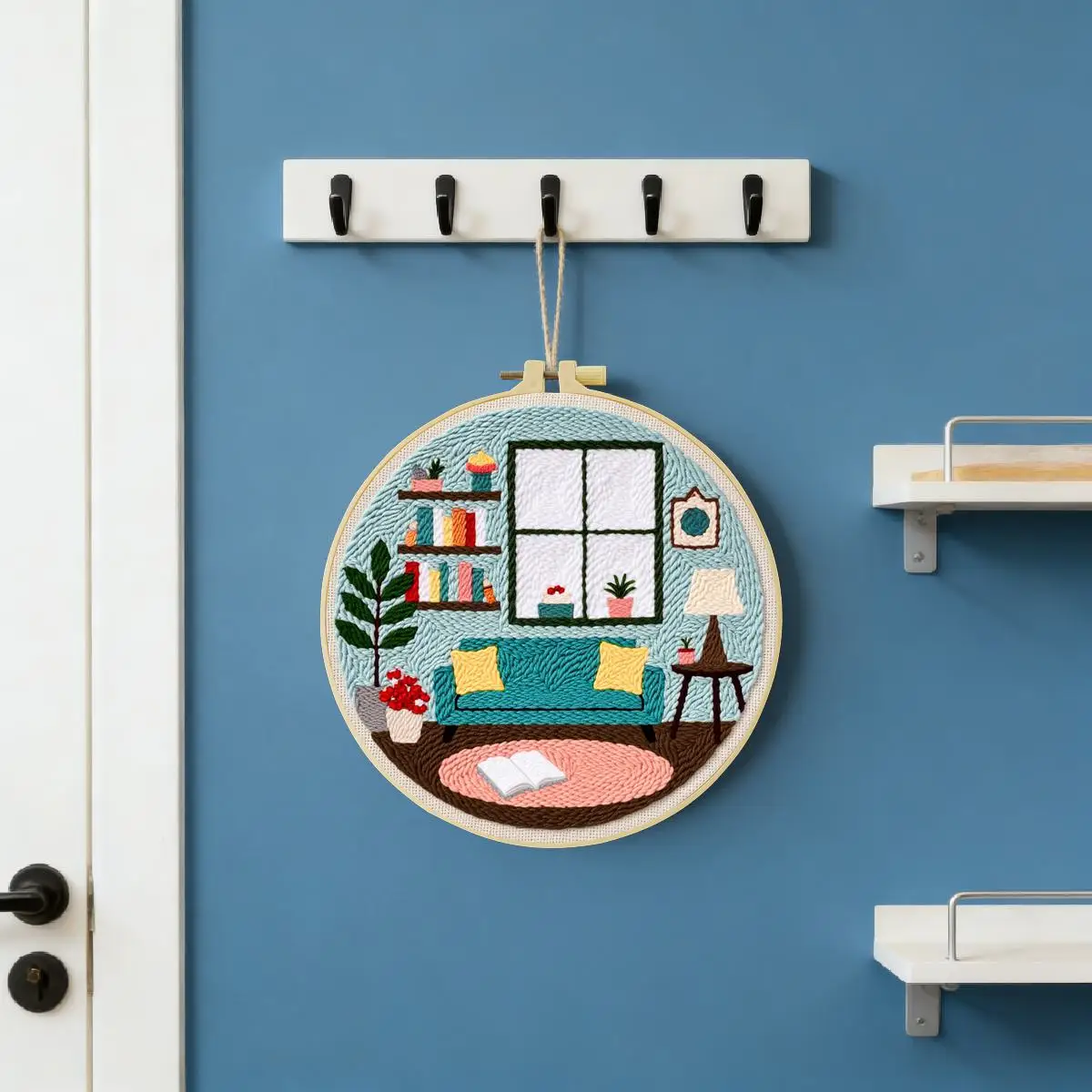 20X20CM/7,87 Zoll Zimmer Punch Needle Stickerei-Set Kit Stickerei Gestrickte Stickerei DIY Handgemachtes Geschenk Nadelkunst – Detail 2