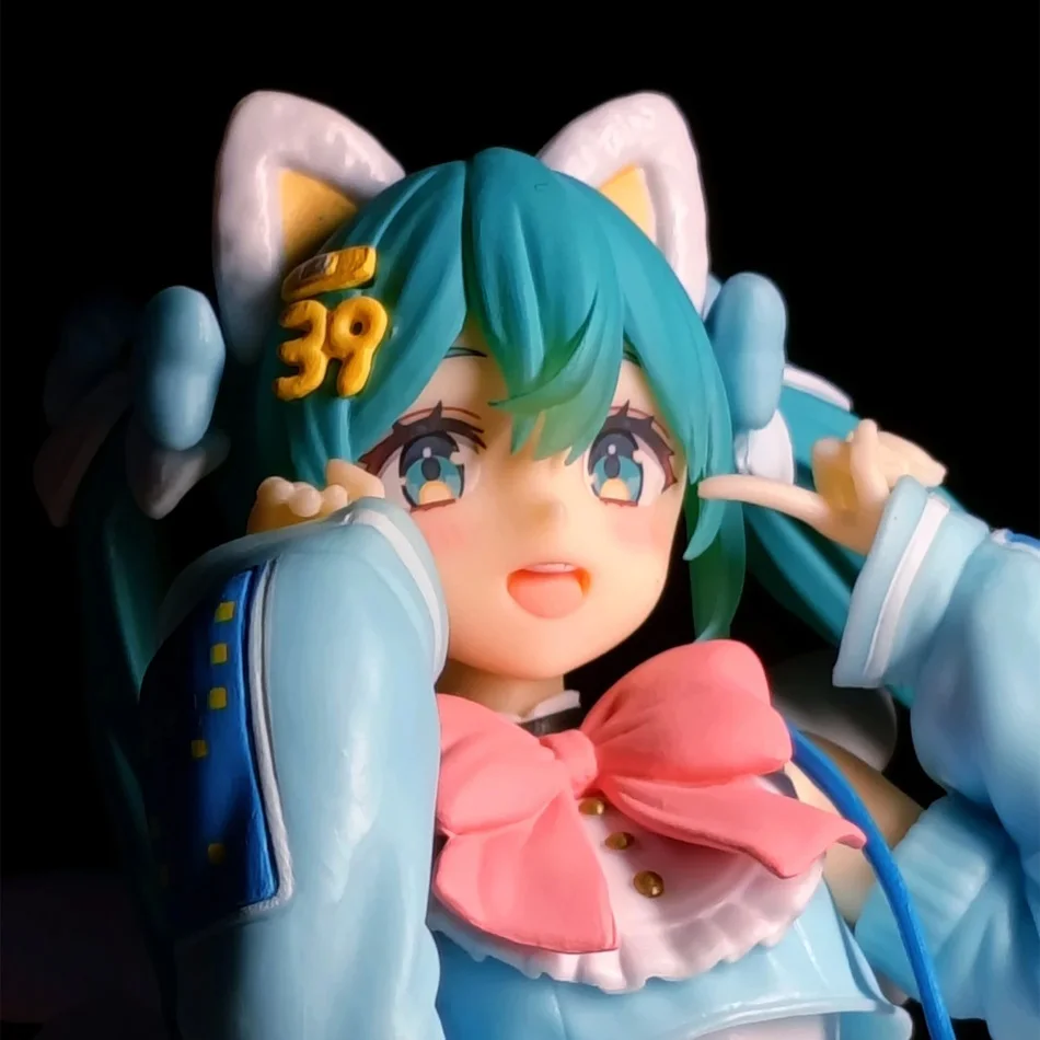 Hatsune Miku Cat Angel Figure 19cm Cute Anime PVC Collectible with Hair Perfect Gift Cute Hatsune Miku Fancy Collectible