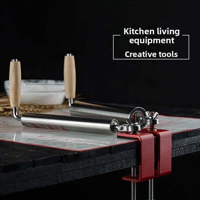 304 Stainless Steel Single-hand Labor-saving Rolling Pin Roller Dumpling Skin Rolling Pin High-efficiency Rolling Pin for Home