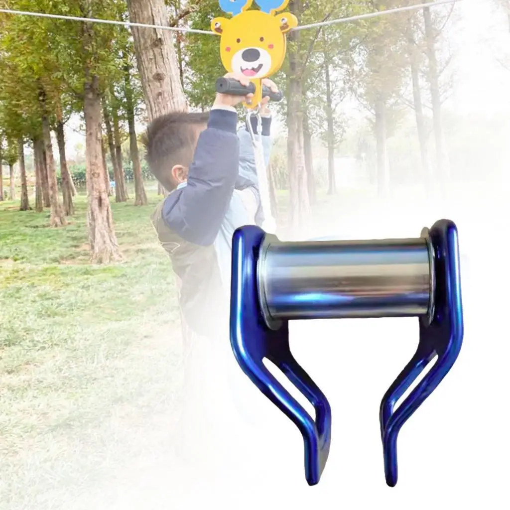 Slider Slackline Pulley, Sport Pulley Easy to Install Obstacle Course Accessories Zipline Parts Accessories for Backyard