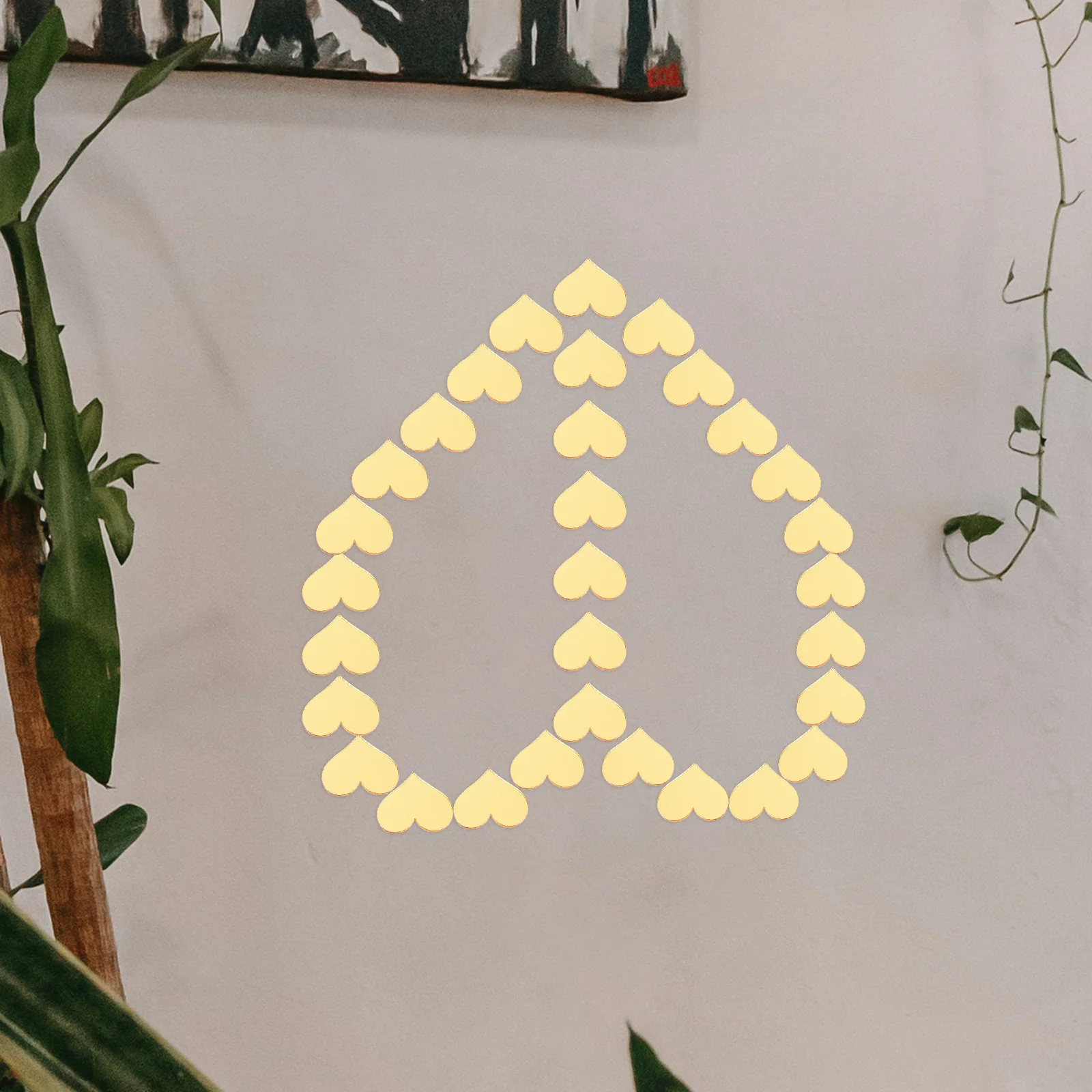 

100Pcs Heart Shaped Mirror Wall Decal Acrylic Reflective Sticker for Room Decoration Window Door Interior Design Decor