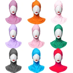 Muslim Women Inner Hijab Ninja Soft Scarf Underscarf Amira Corss Headwear Bonnet Head Wrap Turban Islamic Full Cover Solid Color