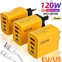 120W Charger Type-C PD Fast Charging Charger EU/US Plug 3.0 USB Adapter For iPhone Samsung Xiaomi PD USB Generic Charger