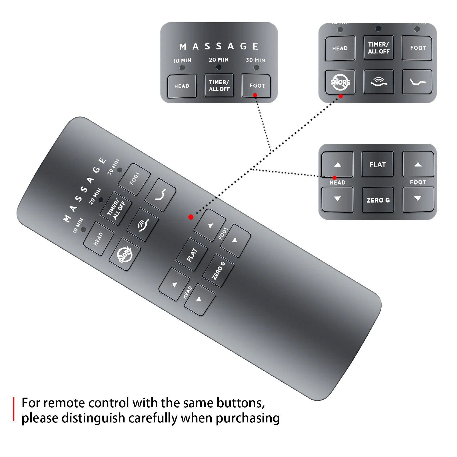 جهاز تحكم عن بعد جديد لـ TEMPUR-PEDIC ​ JLDK.27.03.06 RF258B وسرير تدليك قابل للتعديل