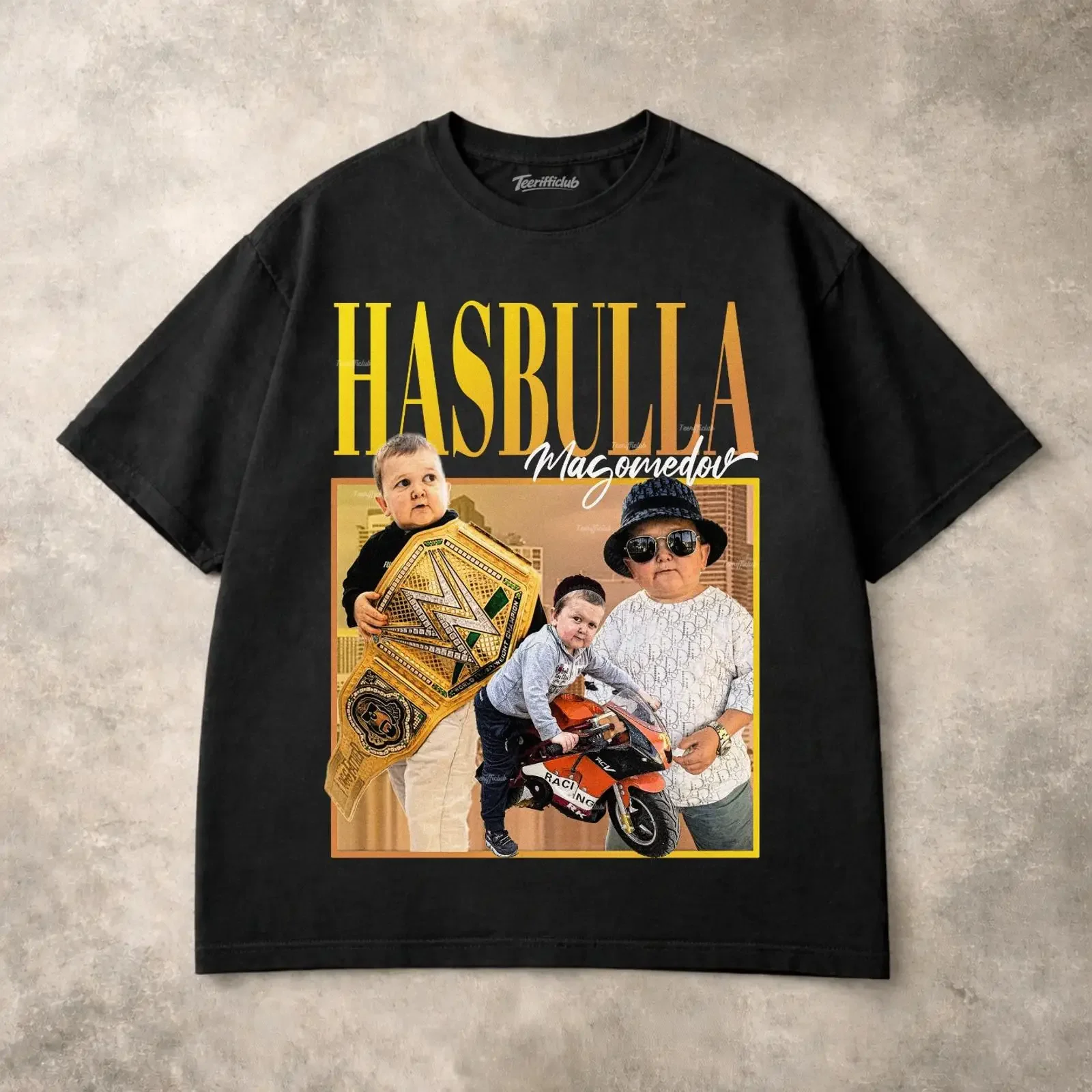 Hasbulla T Shirt Funny Meme Influencer Viral Star Internet Fan  vintage Washed Top For Everyday Wear homme Stretched fashion