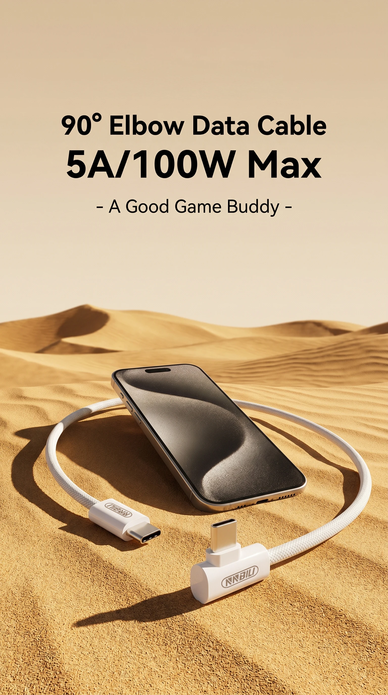 NNBILI 90 Degree Elbow USB C to Type C Fast Charge Cable For iPhone 18 17 Samsung Xiaomi Redmi POCO OnePlus Braided Type C Cable