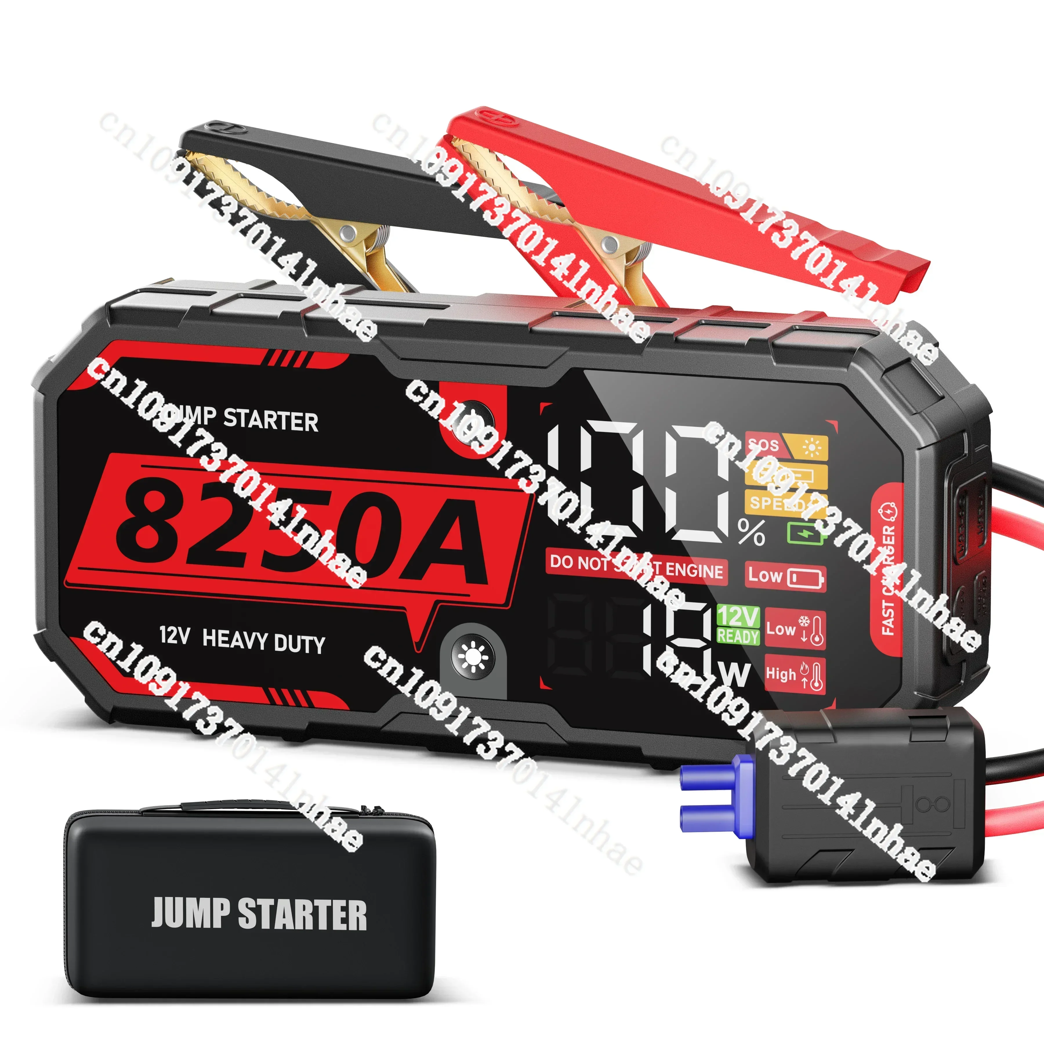 12V 8250A Portable Car Battery Booster Jump Starter Pack for Up To 12L Gas & 10L Diesel Engines with Jumper Cable