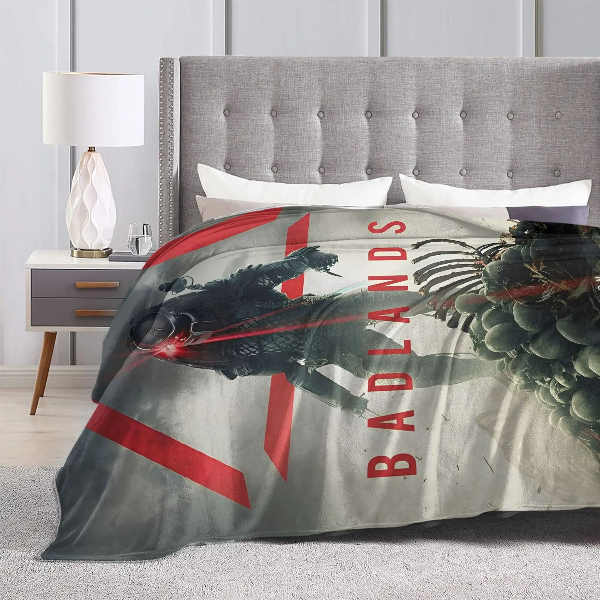 Cozy Predator: بطانية Badlands Merch بطانية مزخرفة للفراش من الصوف فائق النعومة للأريكة