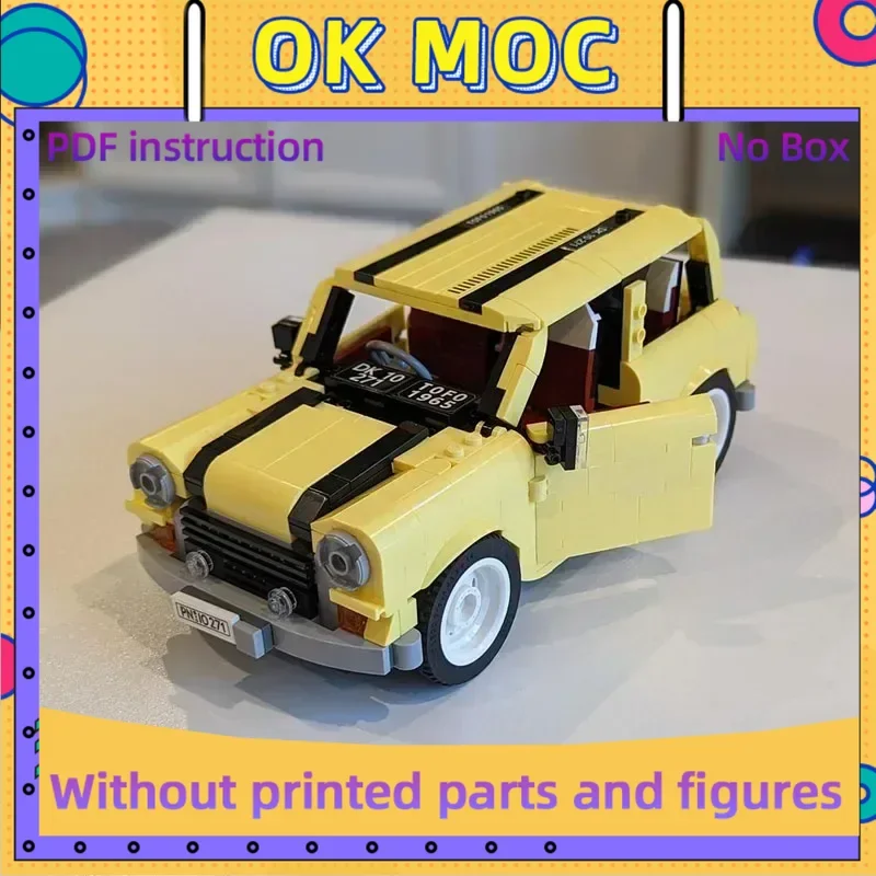 シティカーモデル Moc ビルディングブロック ヴィンテージ クラシック ミニクーパー 車 テクノロジー モジュラーブロック ギフト クリスマス おもちゃ DIY セット 組み立て